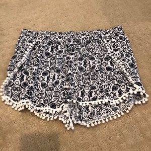 Floral fabric shorts